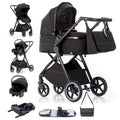 Noolio Poussette 3-en-1 — Nacelle + Siège auto + Siège bébé — De la naissance à 3 ans
