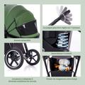 Noolio Poussette 3-en-1 — Nacelle + Siège auto + Siège bébé — De la naissance à 3 ans